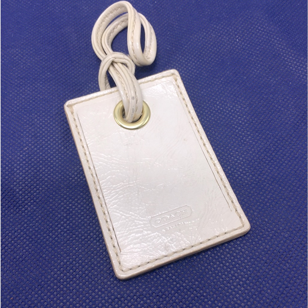 Coach White Off White Ivory ID Tag Luggage Tag